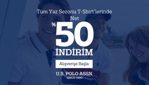 U.S. Polo Assn. Tüm Yaz Sezonu T-Shirtlerinde Net %50 İndirim