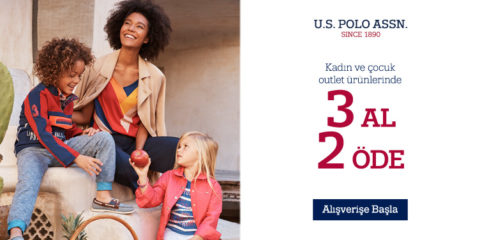 U.S. Polo Assn. Kadın ve Çocuk Outlet Ürünlerinde 3 Al 2 Öde